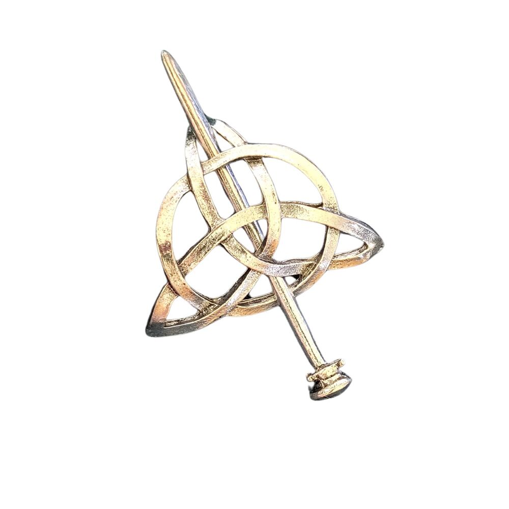 Celtic Trinity Knot Triquetra Hair Slide Silver Alloy Stick Thick Hair Holder